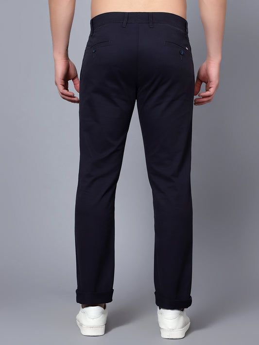 Casual Trousers for Men l Breathable & Soft with Color Fastness Smart Fit Cotton Stretch Fabric Solid Pattern Button Closure.