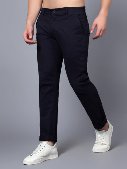 Casual Trousers for Men l Breathable & Soft with Color Fastness Smart Fit Cotton Stretch Fabric Solid Pattern Button Closure.