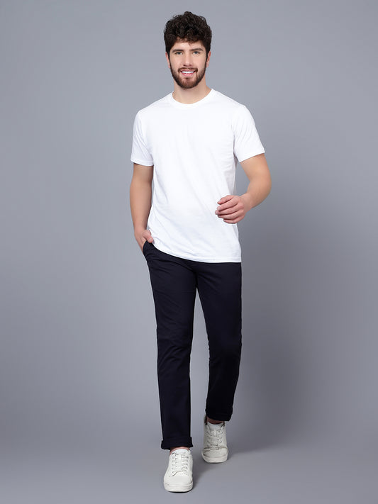 Casual Trousers for Men l Breathable & Soft with Color Fastness Smart Fit Cotton Stretch Fabric Solid Pattern Button Closure.