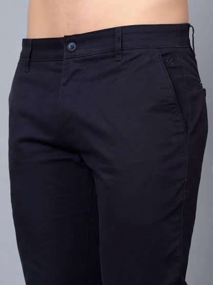 Casual Trousers for Men l Breathable & Soft with Color Fastness Smart Fit Cotton Stretch Fabric Solid Pattern Button Closure.