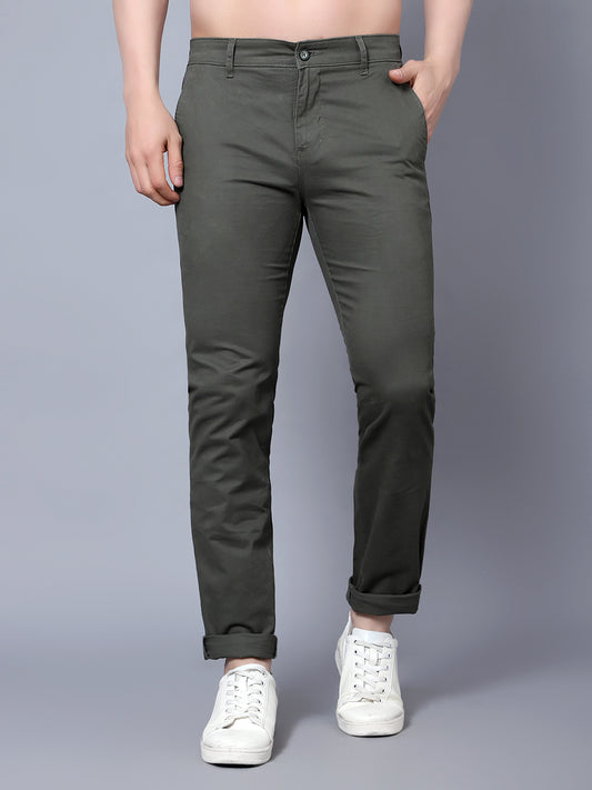 Men's Light Grey Solid Smart Fit Casual Trouser