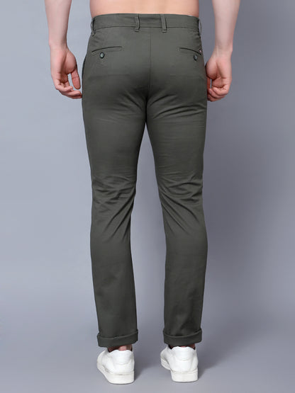 Men's Light Grey Solid Smart Fit Casual Trouser