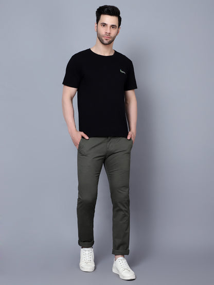 Men's Light Grey Solid Smart Fit Casual Trouser