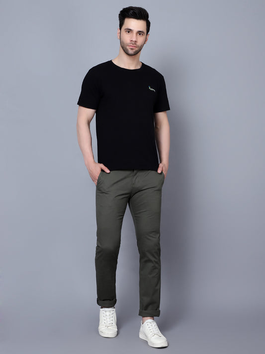 Men's Light Grey Solid Smart Fit Casual Trouser