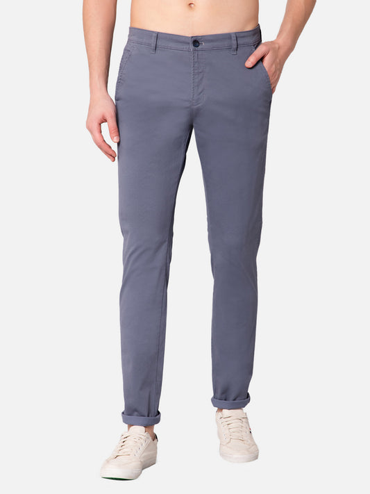 Cantabil Men Blue Cotton Blend Printed Regular Fit Casual Trouser (7048951988363)