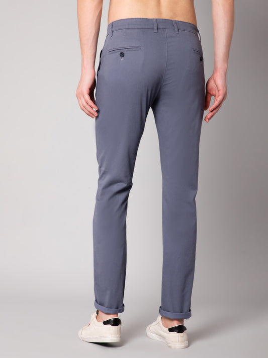 Cantabil Men Blue Cotton Blend Printed Regular Fit Casual Trouser (7048951988363)