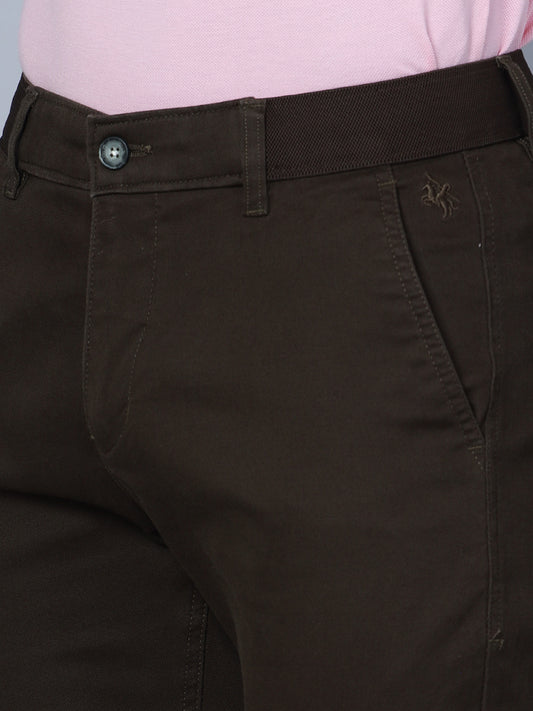 Cantabil Men Green Cotton Blend Self Design Regular Fit Casual Trouser (7135786533003)