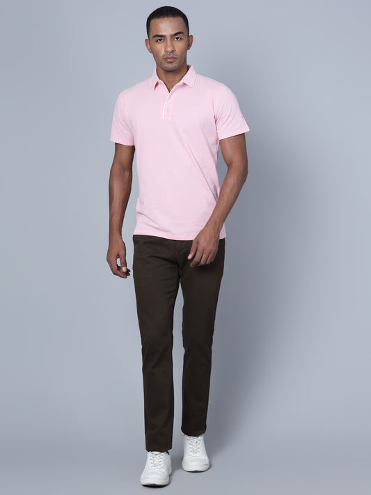 Cantabil Men Green Cotton Blend Self Design Regular Fit Casual Trouser (7135786533003)