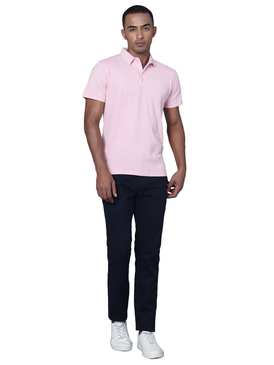 Men's Casual Flat front Navy Blue Trousers