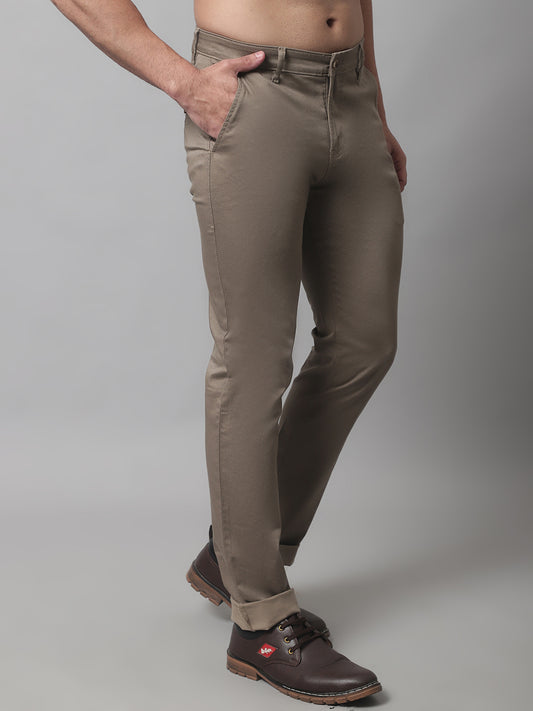 Cantabil Men Khaki Cotton Blend Printed Regular Fit Casual Trouser (7071162728587)