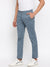 Cantabil Men Blue Cotton Blend Self Design Regular Fit Casual Trouser (7047332692107)