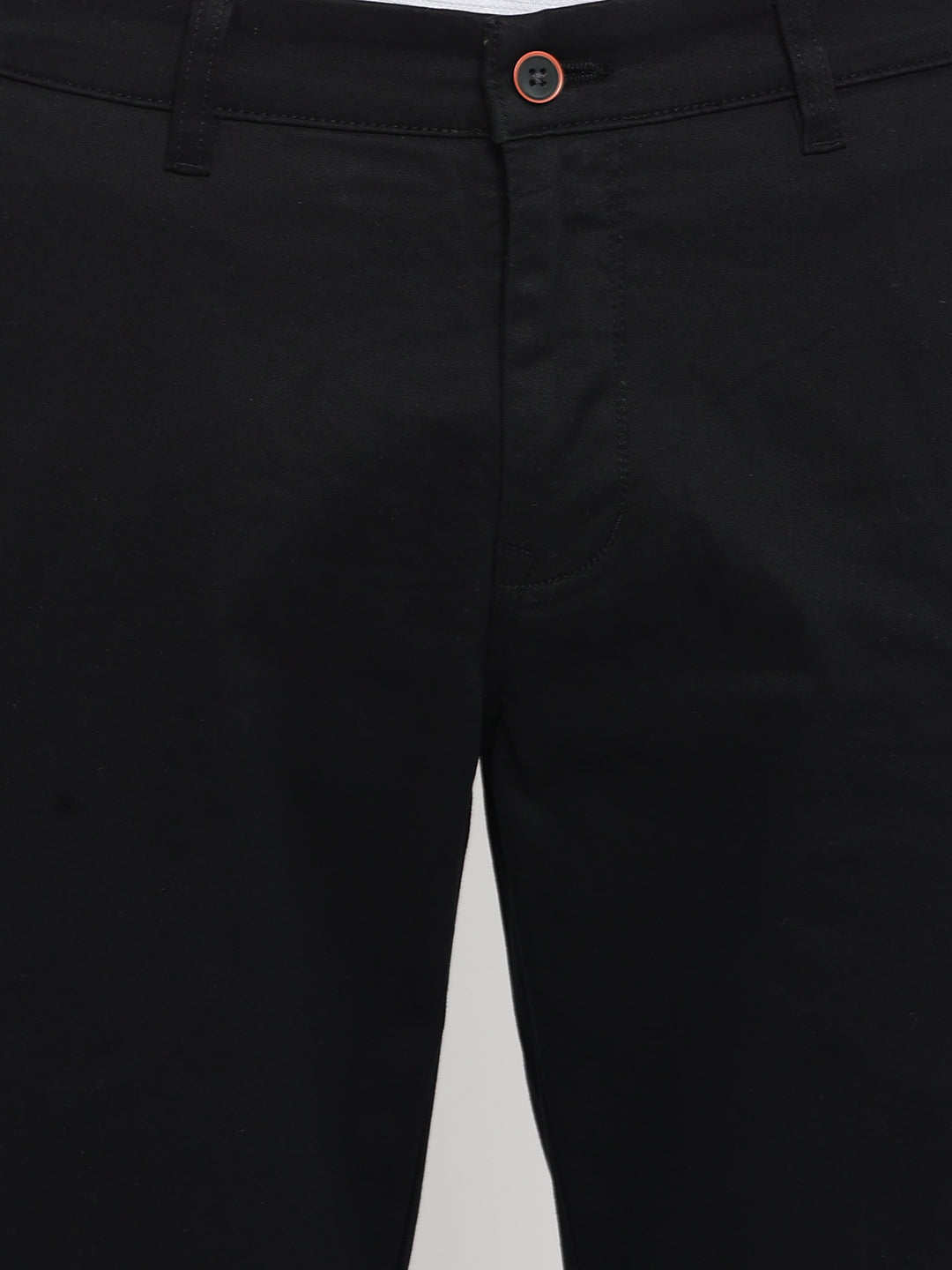 Cantabil Men Black Cotton Blend Self Design Regular Fit Casual Trouser (7047336427659)