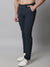 Cantabil Men Navy Blue Cotton Blend Printed Regular Fit Casual Trouser (7071165874315)
