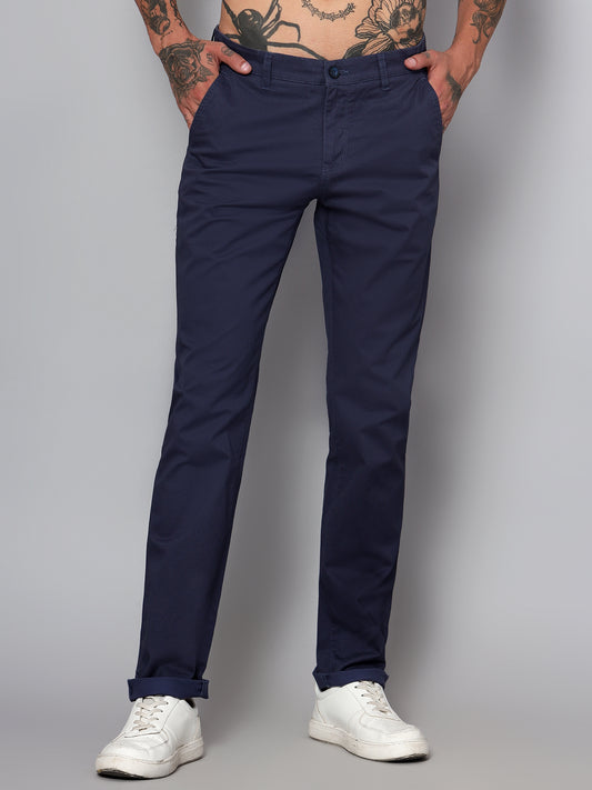 Cantabil Men Blue Printed Casual Trouser (7153439834251)