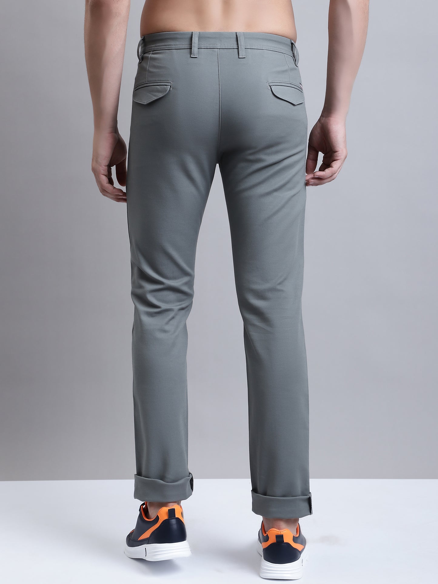 Cantabil Men Light Olive Solid Plain Casual Trouser (7156147978379)