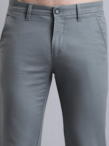 Cantabil Men Light Olive Solid Plain Casual Trouser (7156147978379)