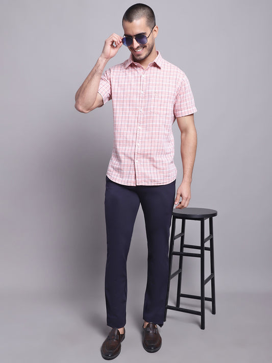 Cantabil Men Navy Blue Casual Trouser (7137874280587)