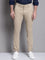 Cantabil Khaki Solid Non Pleated Regular Fit Mid Rise Casual Trousers for Men (7162821116043)