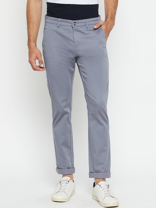 Men's Casual Flat front Grey  Trousers