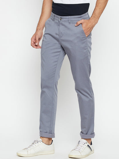 Men's Casual Flat front Grey  Trousers