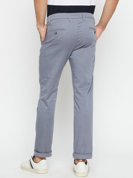 Men's Casual Flat front Grey  Trousers