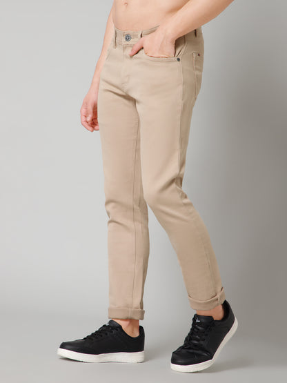 Men's Casual Flat front Fawn  Trousers