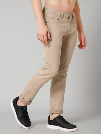 Men's Casual Flat front Fawn  Trousers