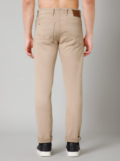 Men's Casual Flat front Fawn  Trousers