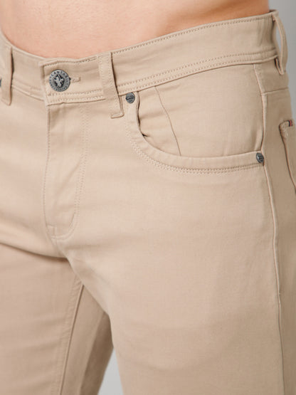 Men's Casual Flat front Fawn  Trousers