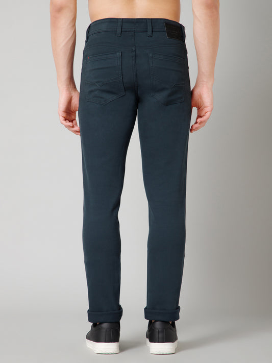 Men's Casual Flat front Teal  Trousers