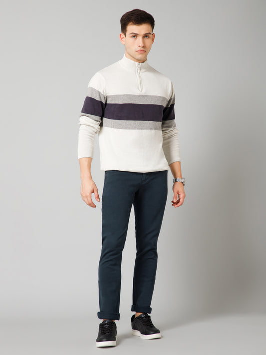 Men's Casual Flat front Teal  Trousers