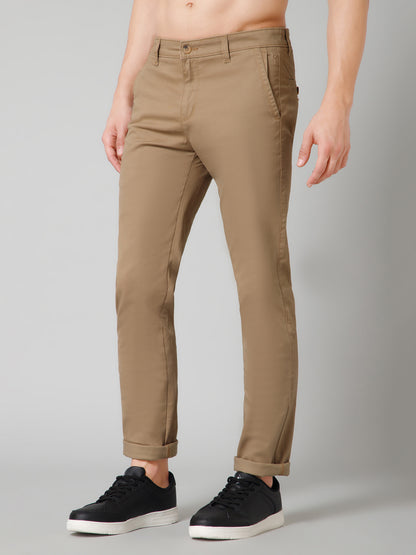 Men's Casual Flat front Khaki  Trousers