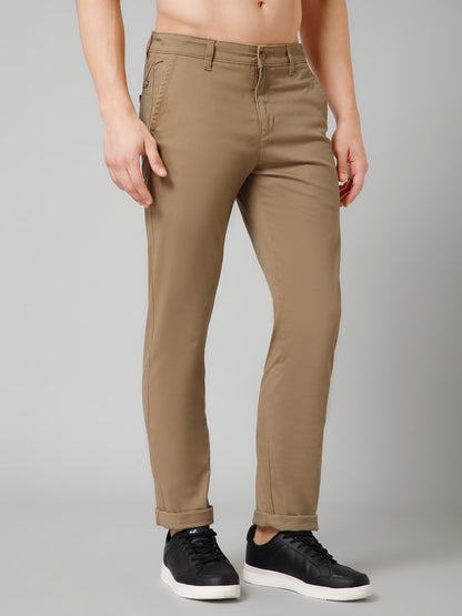 Men's Casual Flat front Khaki  Trousers