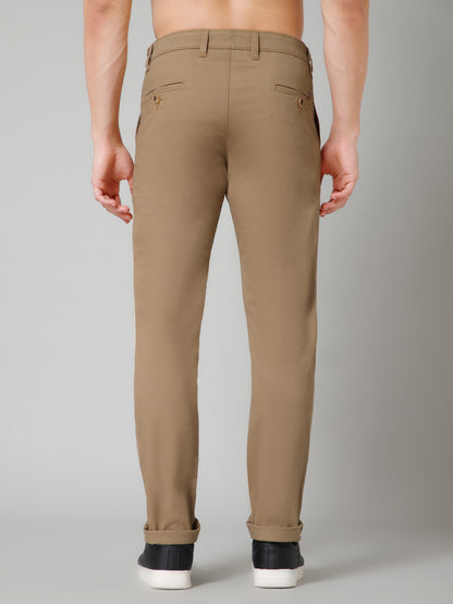 Men's Casual Flat front Khaki  Trousers