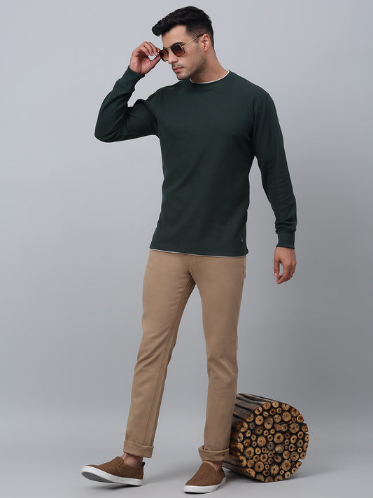 Men's Casual Flat front Khaki  Trousers