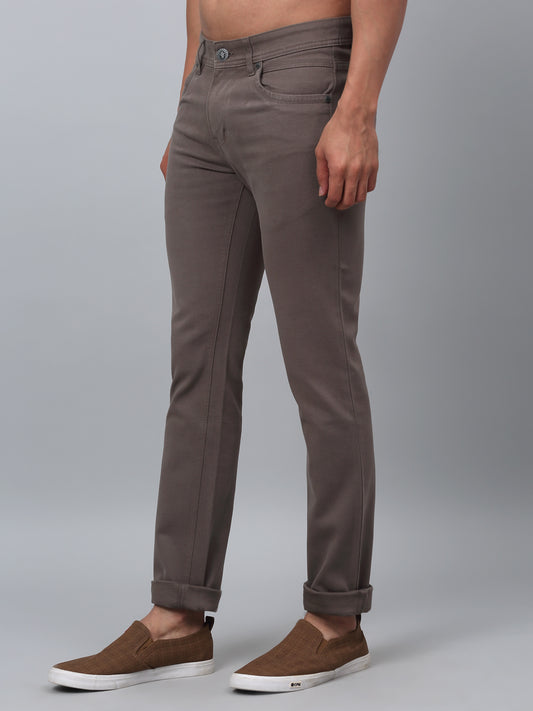 Men's Casual Flat front Dark Grey  Trousers