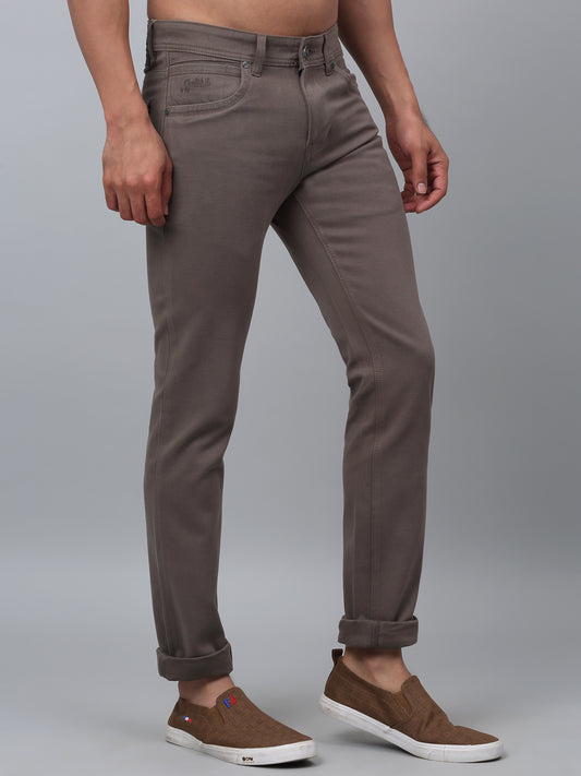 Men's Casual Flat front Dark Grey  Trousers