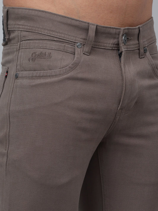 Men's Casual Flat front Dark Grey  Trousers