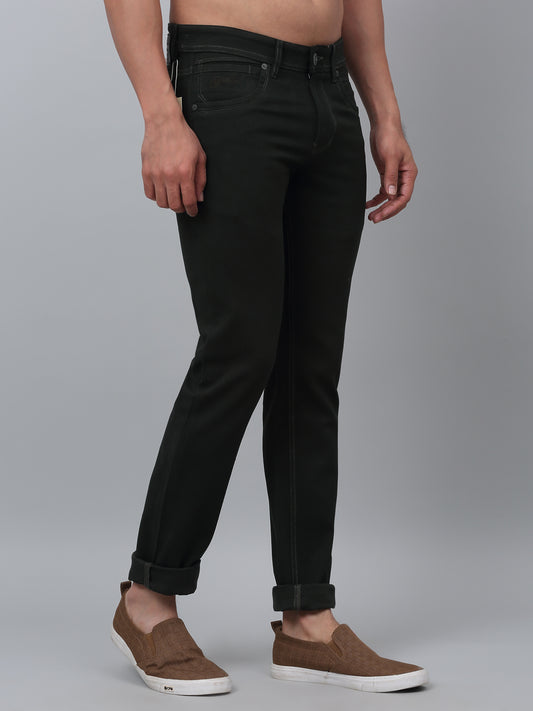 Men's Casual Flat front Olive Green  Trousers