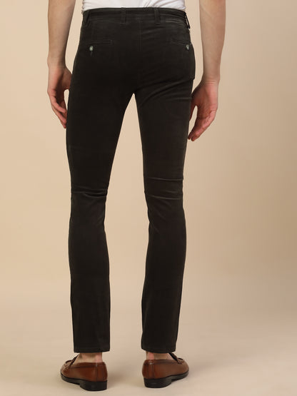 Casual Trouser for Men | Breathable & Soft with Color Fastness Regular Fit Cotton Blend Fabric Solid Pattern Button Closure