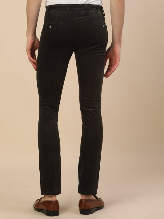 Casual Trouser for Men | Breathable & Soft with Color Fastness Regular Fit Cotton Blend Fabric Solid Pattern Button Closure