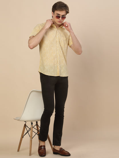 Casual Trouser for Men | Breathable & Soft with Color Fastness Regular Fit Cotton Blend Fabric Solid Pattern Button Closure