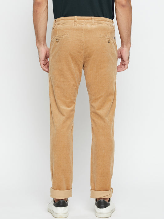 Men's Casual Flat front Khaki Corduroy Trousers