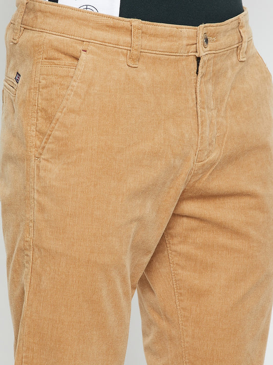 Men's Casual Flat front Khaki Corduroy Trousers