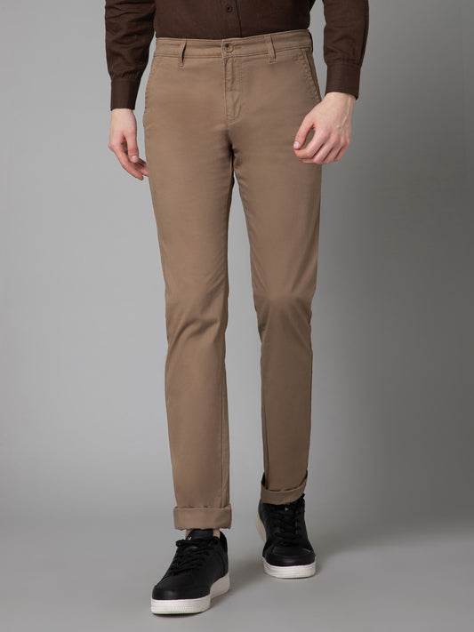 Men's Casual Flat front Khaki  Trousers