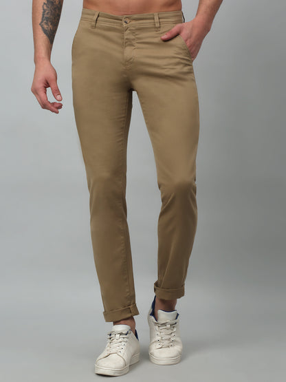 Men's Casual Flat front Khaki  Trousers