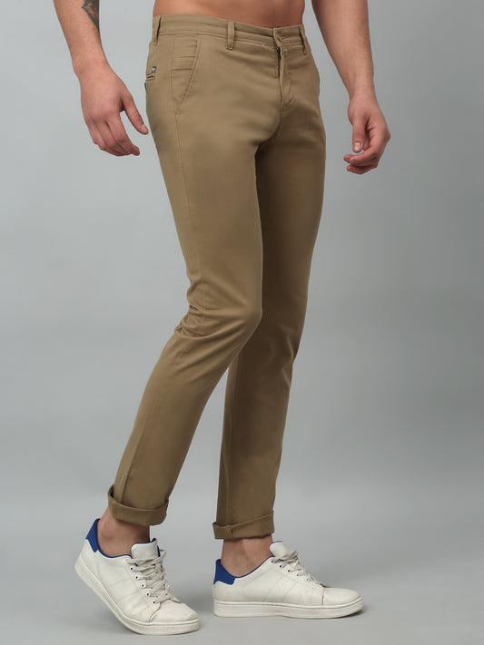Men's Casual Flat front Khaki  Trousers