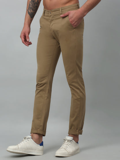 Men's Casual Flat front Khaki  Trousers