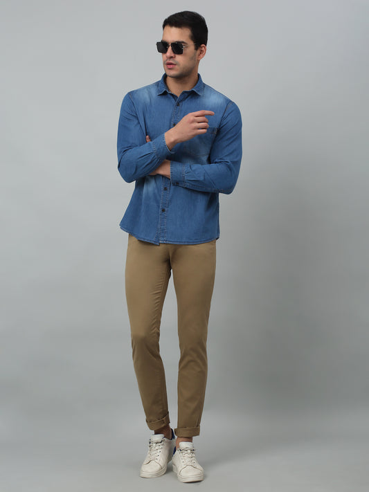 Men's Casual Flat front Khaki  Trousers