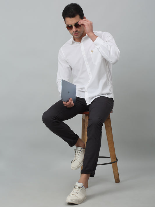 Men's Casual Flat front Black  Trousers